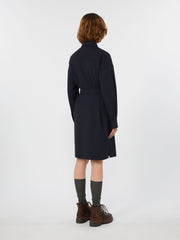 Tech wool shirt dress - Navy