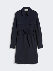 Tech wool shirt dress - Navy