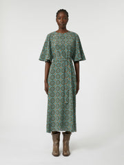 Silk crepe de chine dress - Light blue