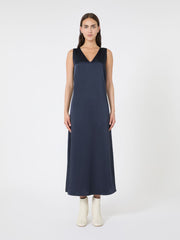 Flowing satin dress - Navy