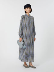 Printed silk shirt dress - Avio