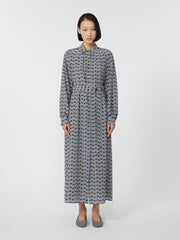 Printed silk shirt dress - Avio