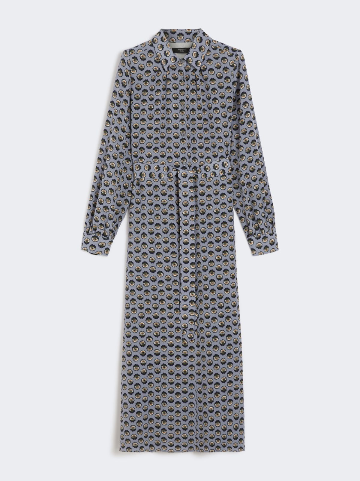 Printed silk shirt dress - Avio