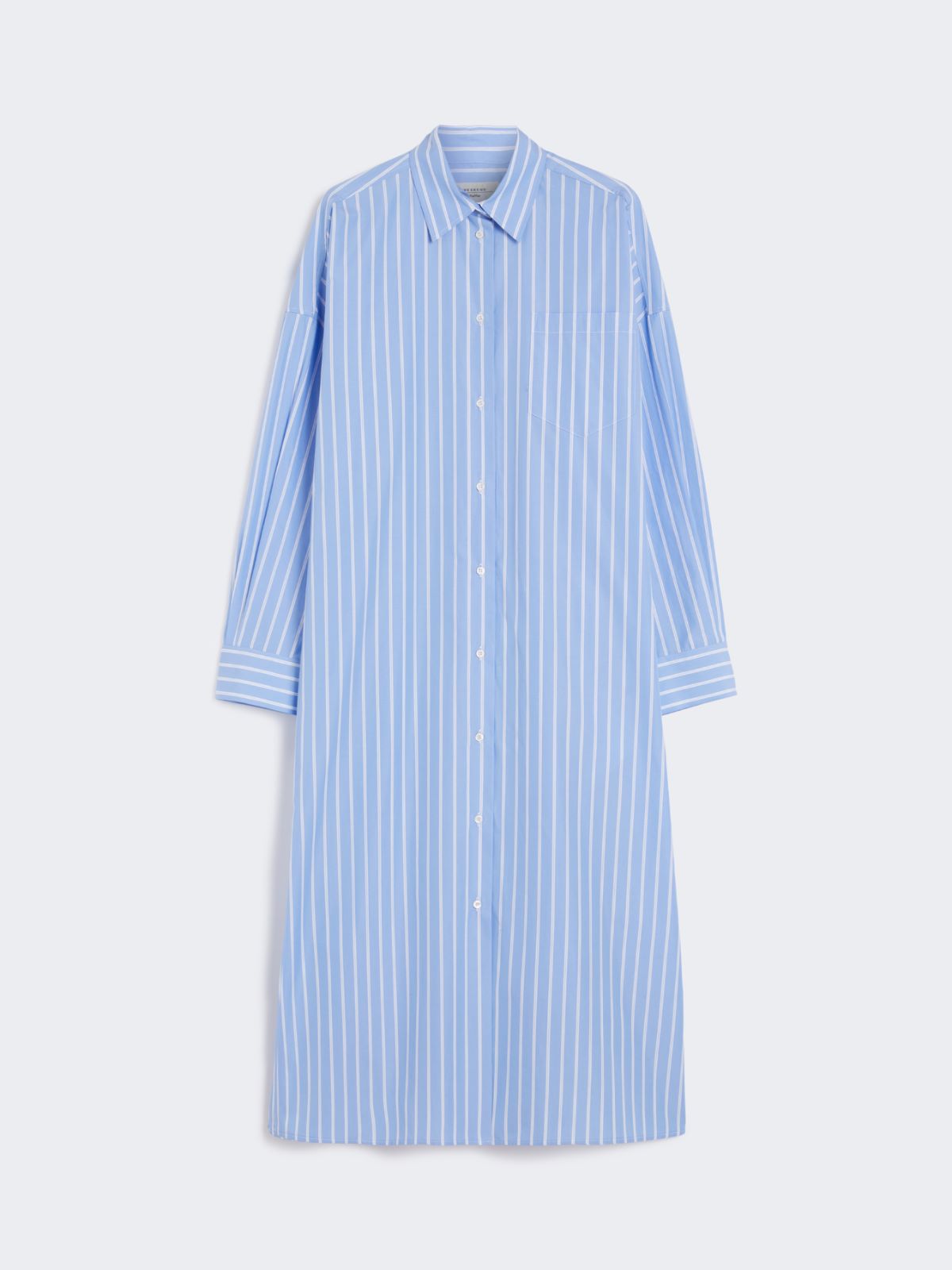 Long poplin shirt dress - Light blue