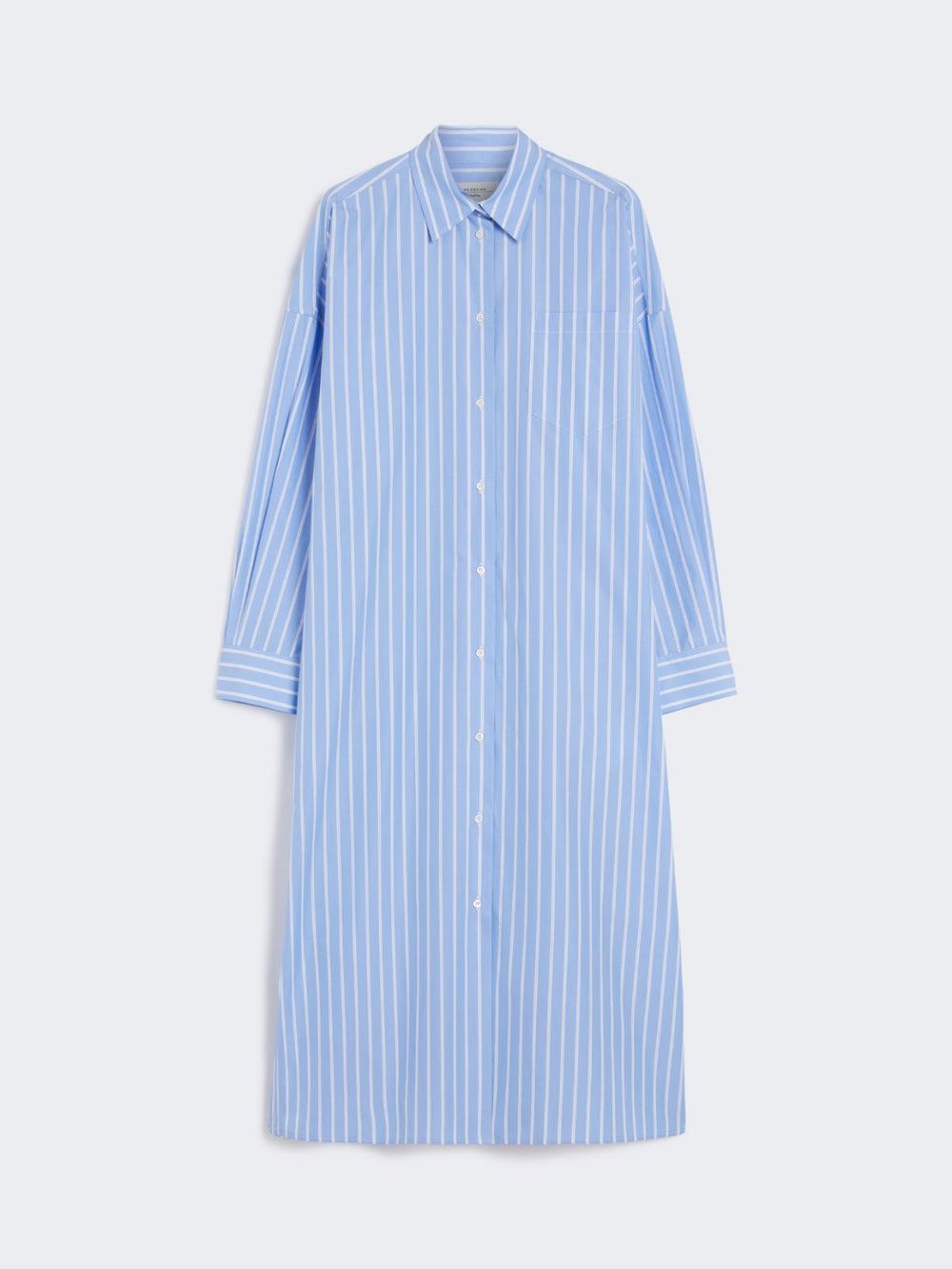 Long poplin shirt dress - Light blue