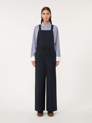 Gabardine wool dungarees - Navy
