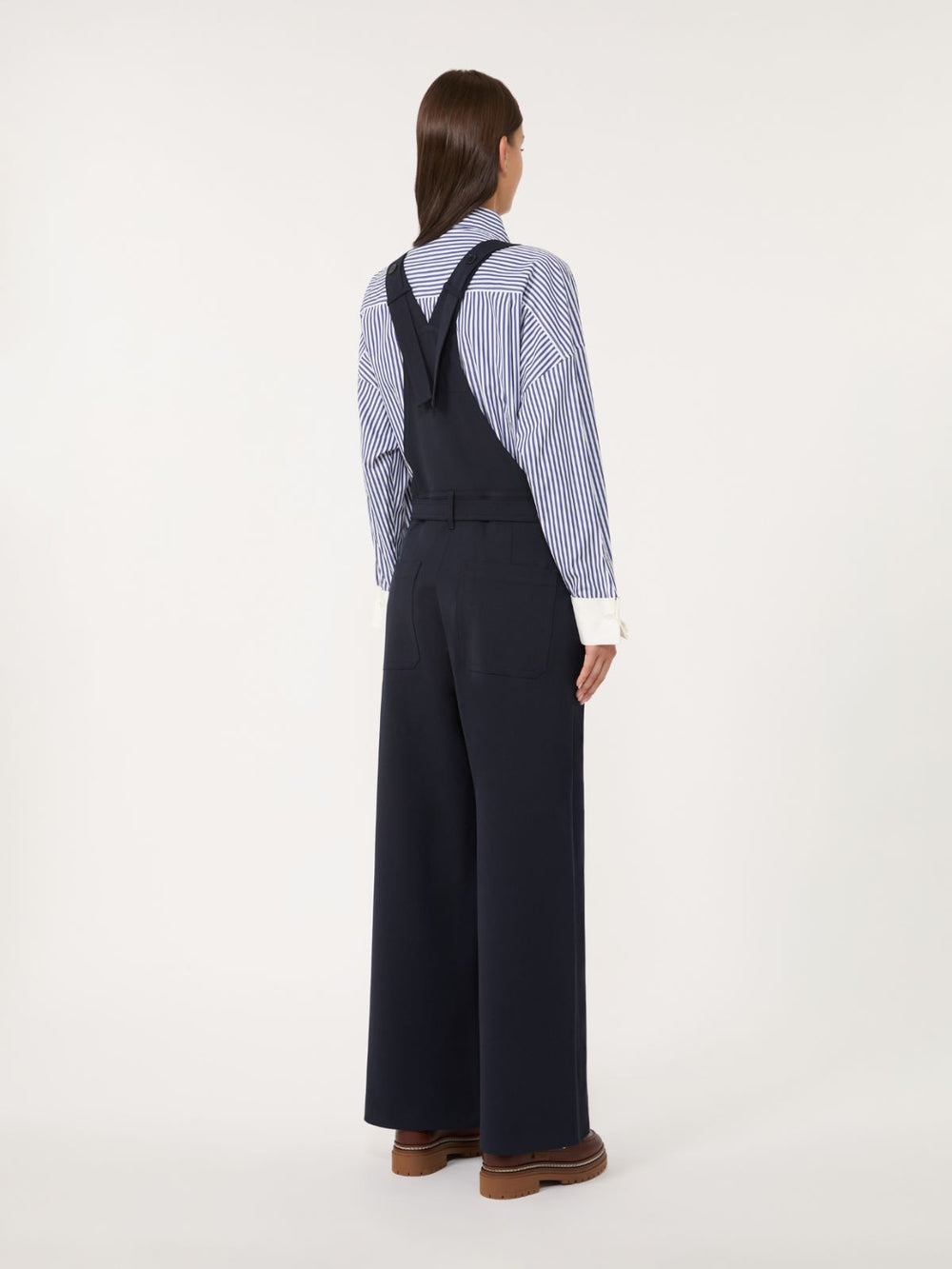 Gabardine wool dungarees - Navy