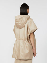 Reversible water-repellent canvas cape - Beige