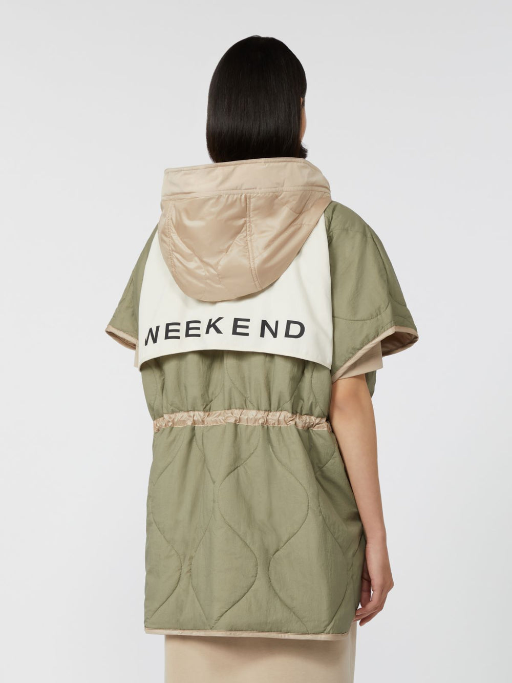 Reversible water-repellent canvas cape - Beige