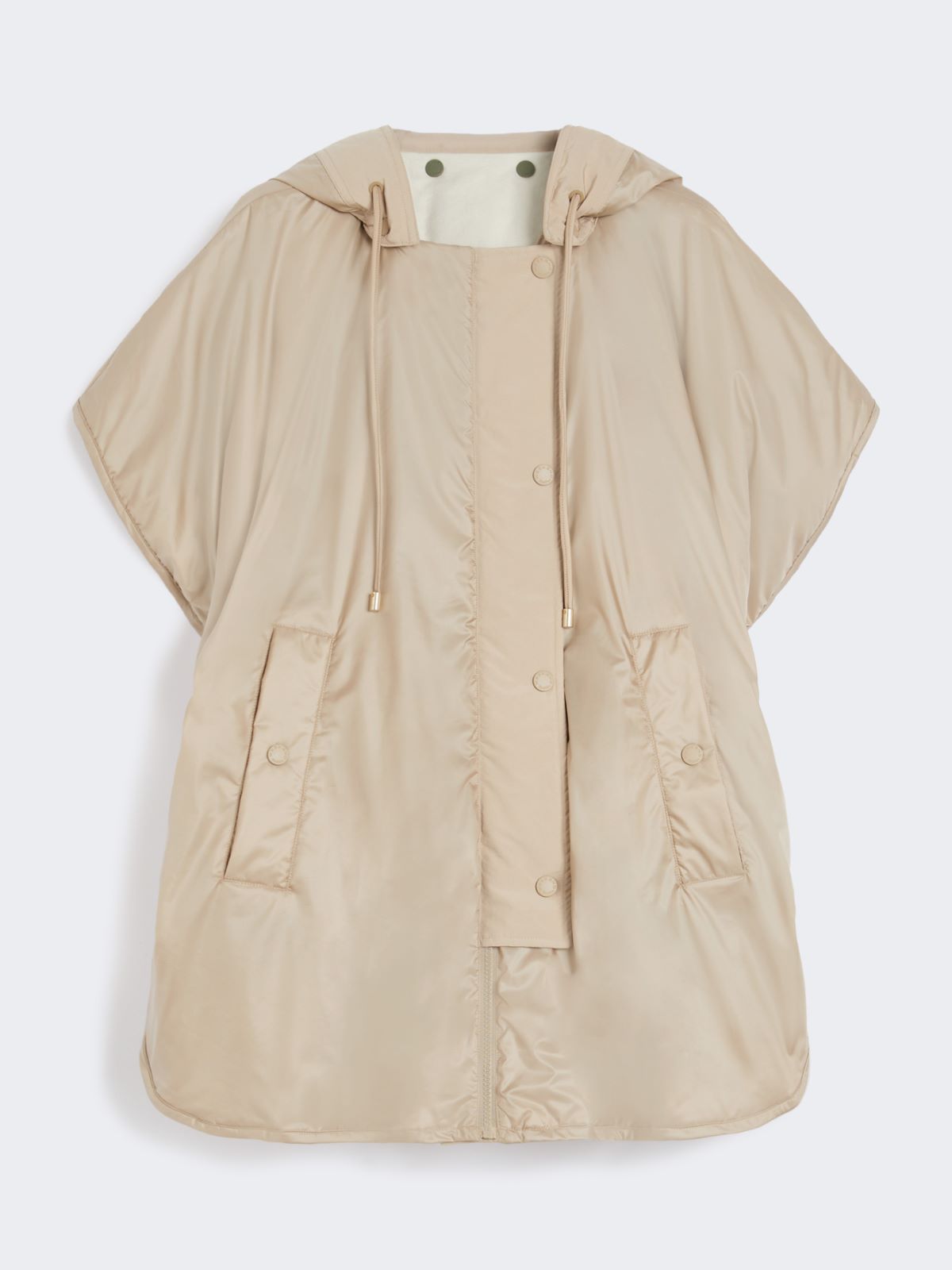 Reversible water-repellent canvas cape - Beige