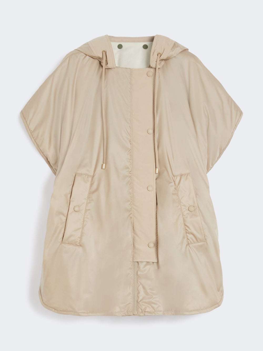 Reversible water-repellent canvas cape - Beige