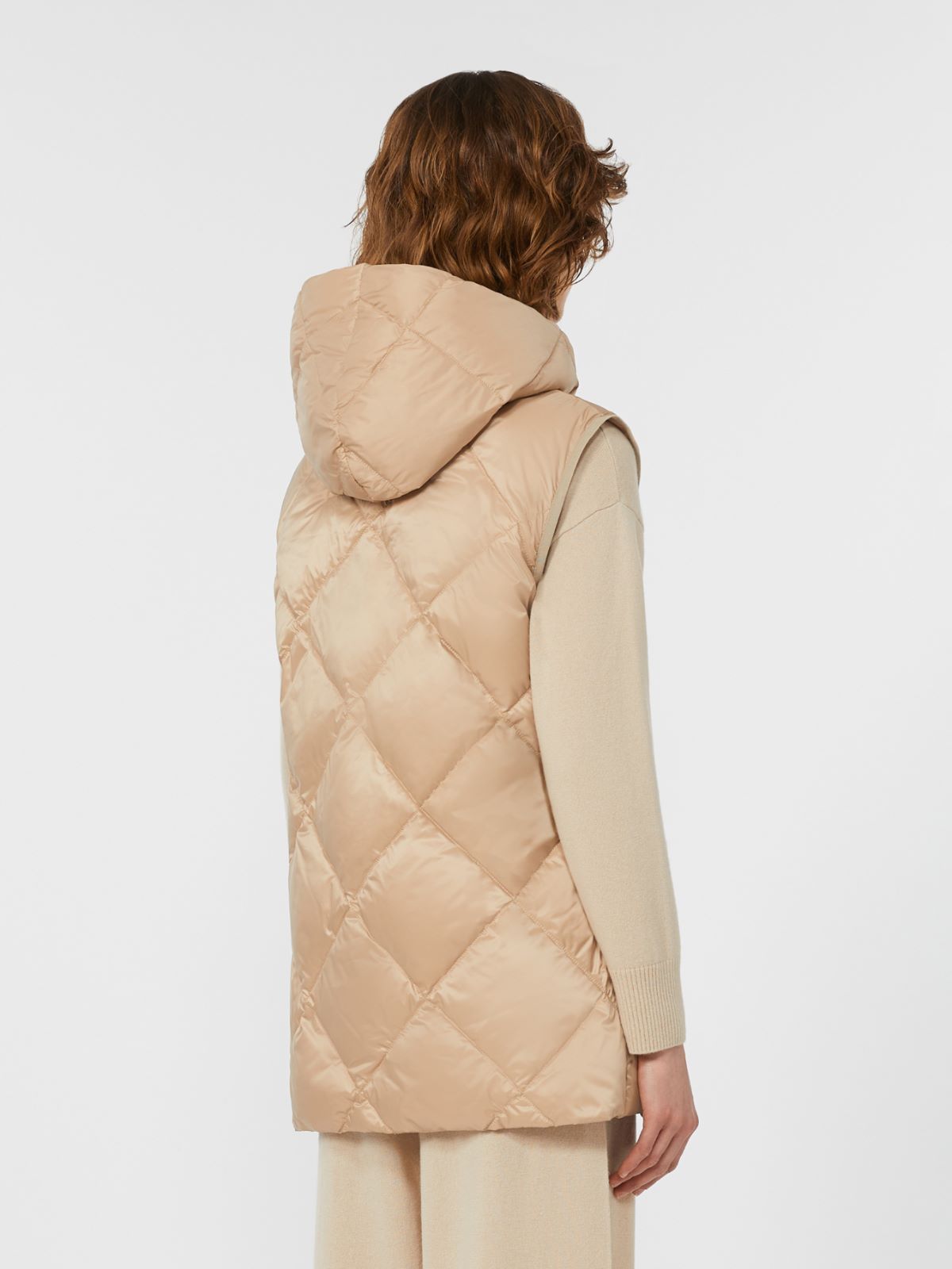 Gilet in water-repellent tech fabric - Beige