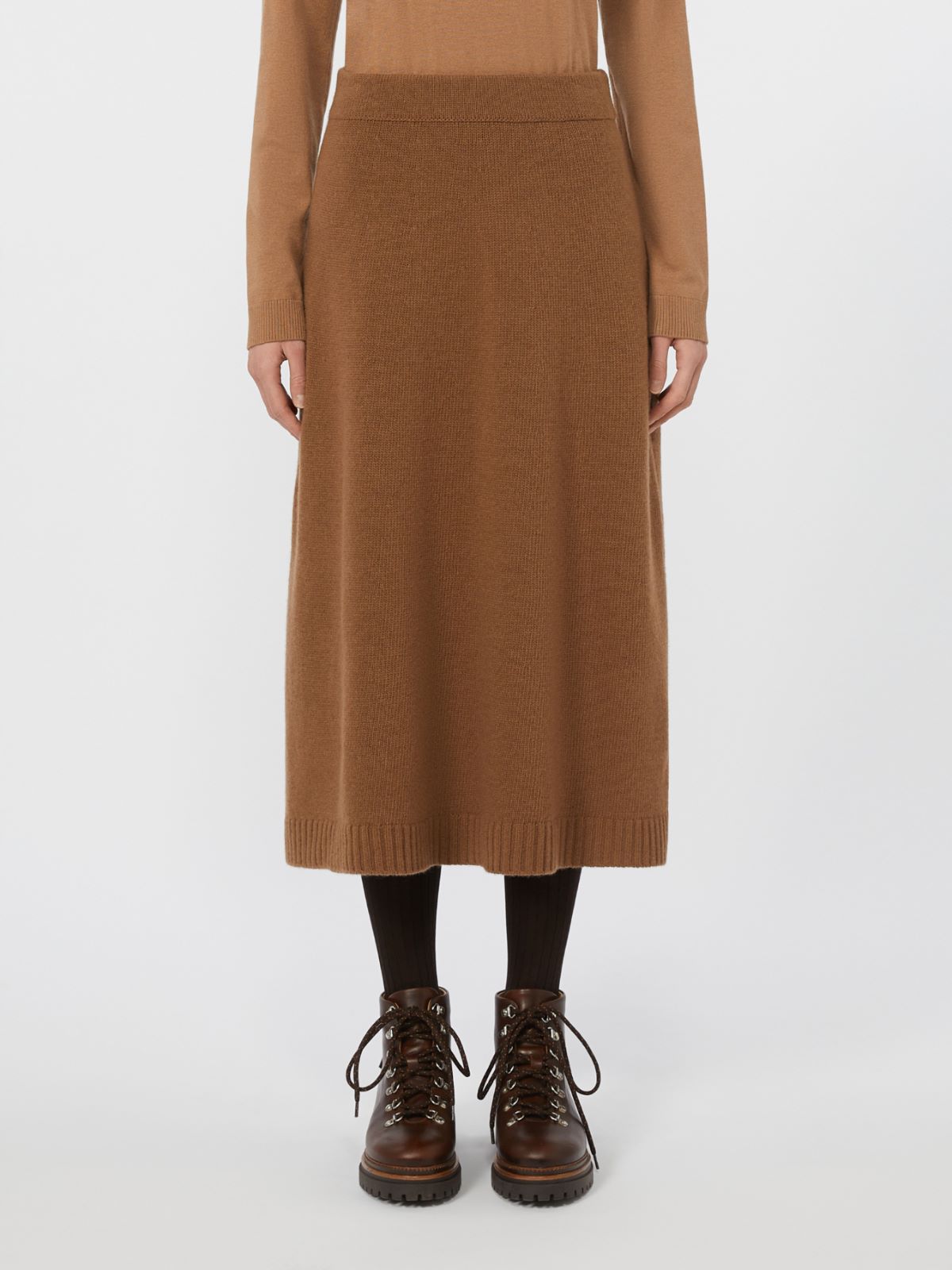 Wool knit skirt - Hazelnut brown