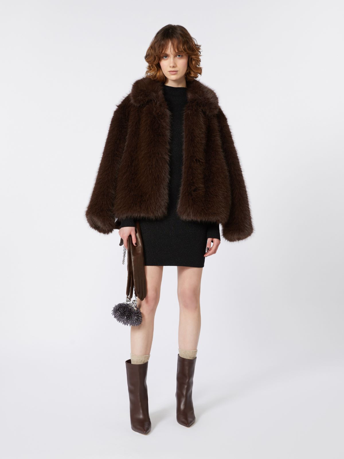 Wool and lurex dress - Black