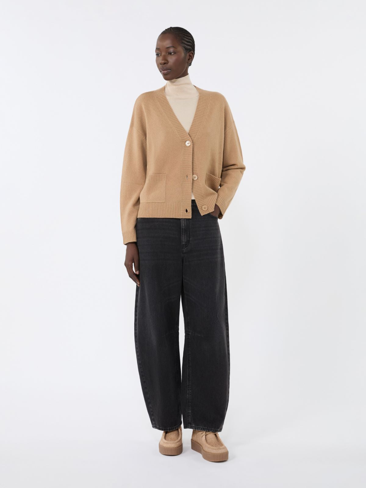 Cashmere knit cardigan - Camel