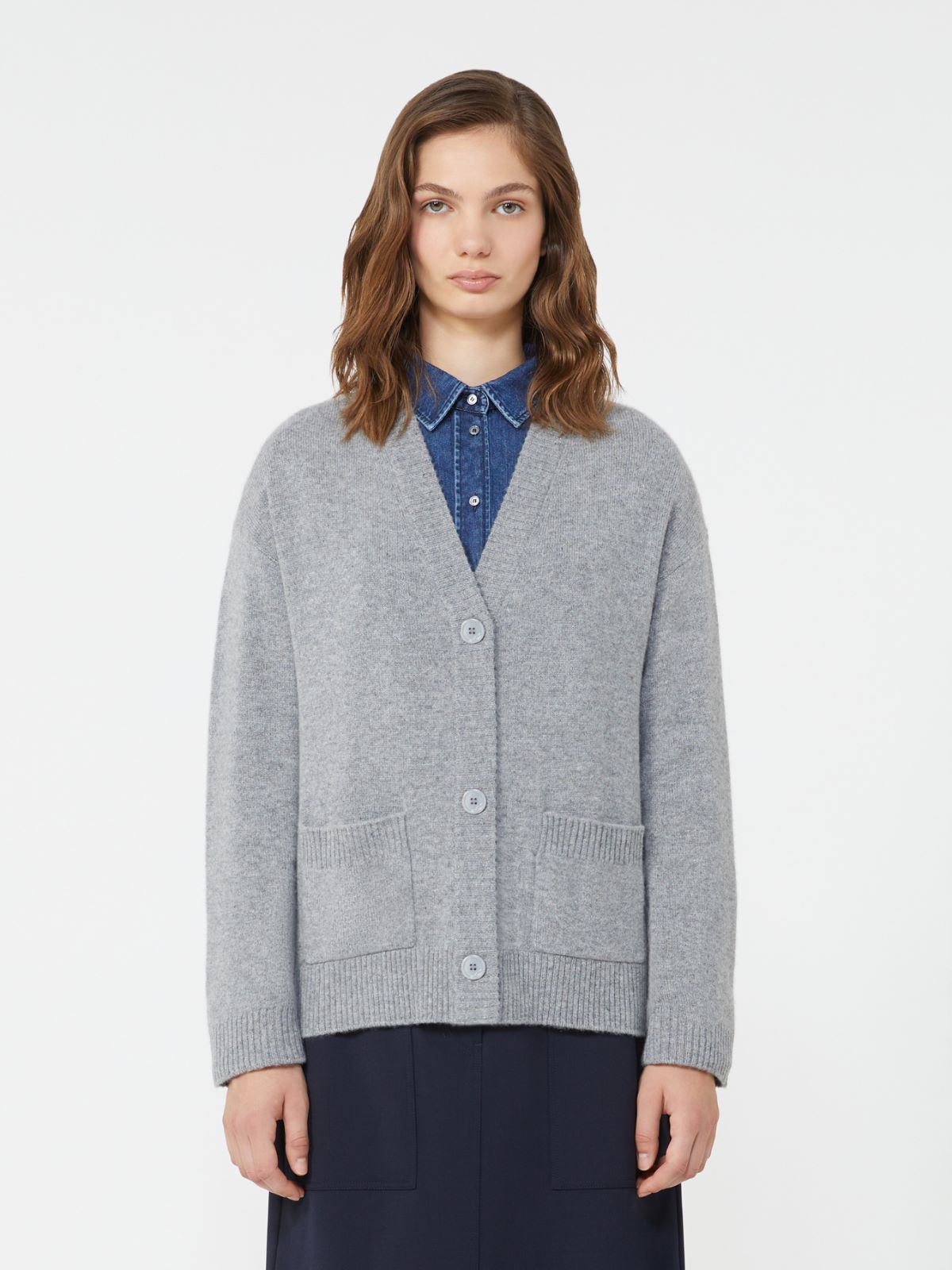 Cashmere knit cardigan - Medium grey