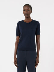 Silk and cotton jumper - Navy