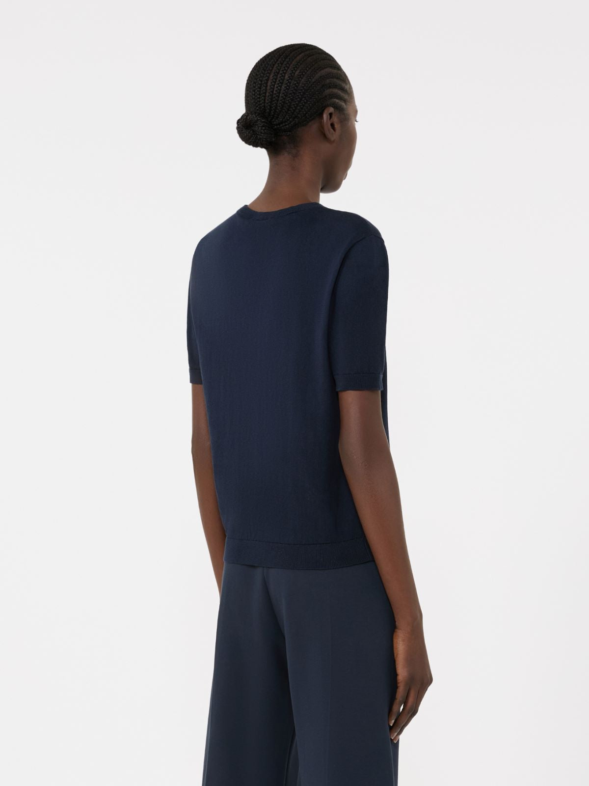 Silk and cotton jumper - Navy