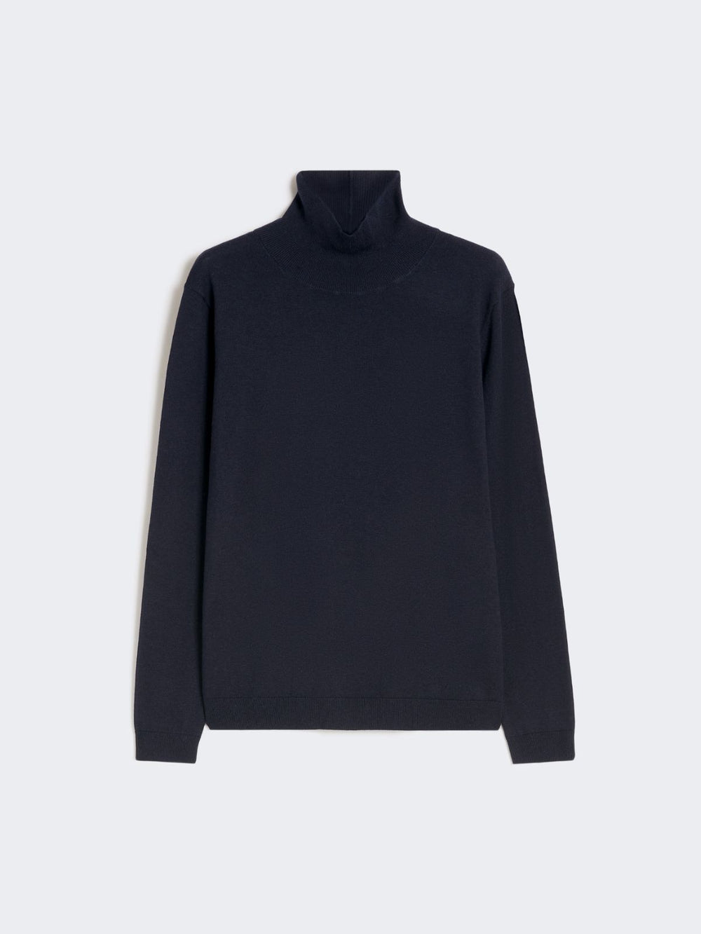 Wool and silk knit turtleneck - Navy