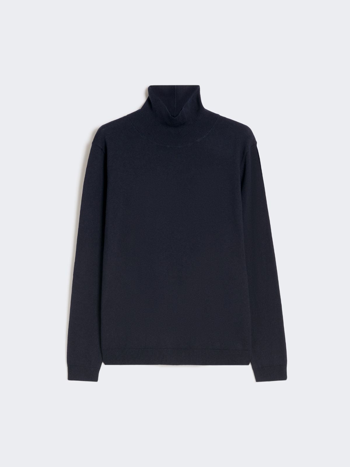 Wool and silk knit turtleneck - Navy