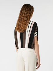 Plissé-pleated viscose yarn top - Multicolour