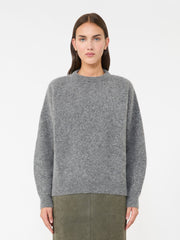 Alpaca and wool jumper - Medium grey
