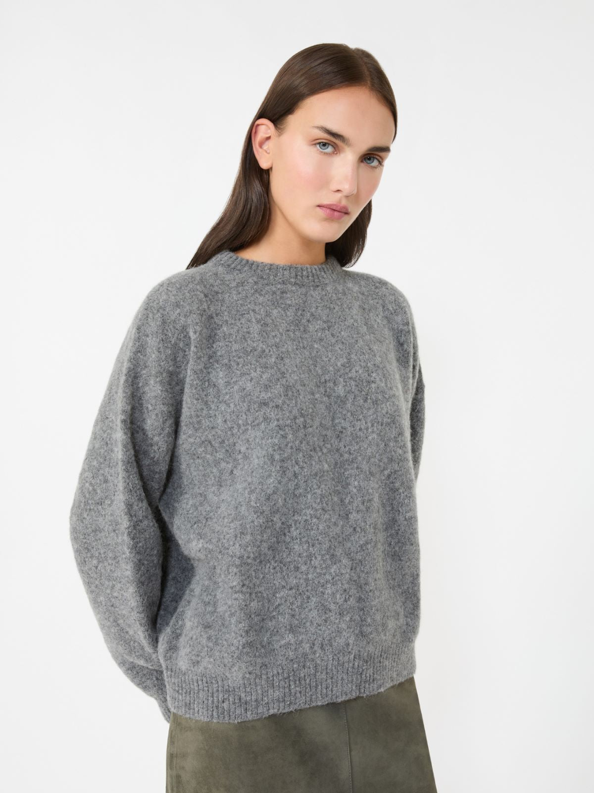 Alpaca and wool jumper - Medium grey