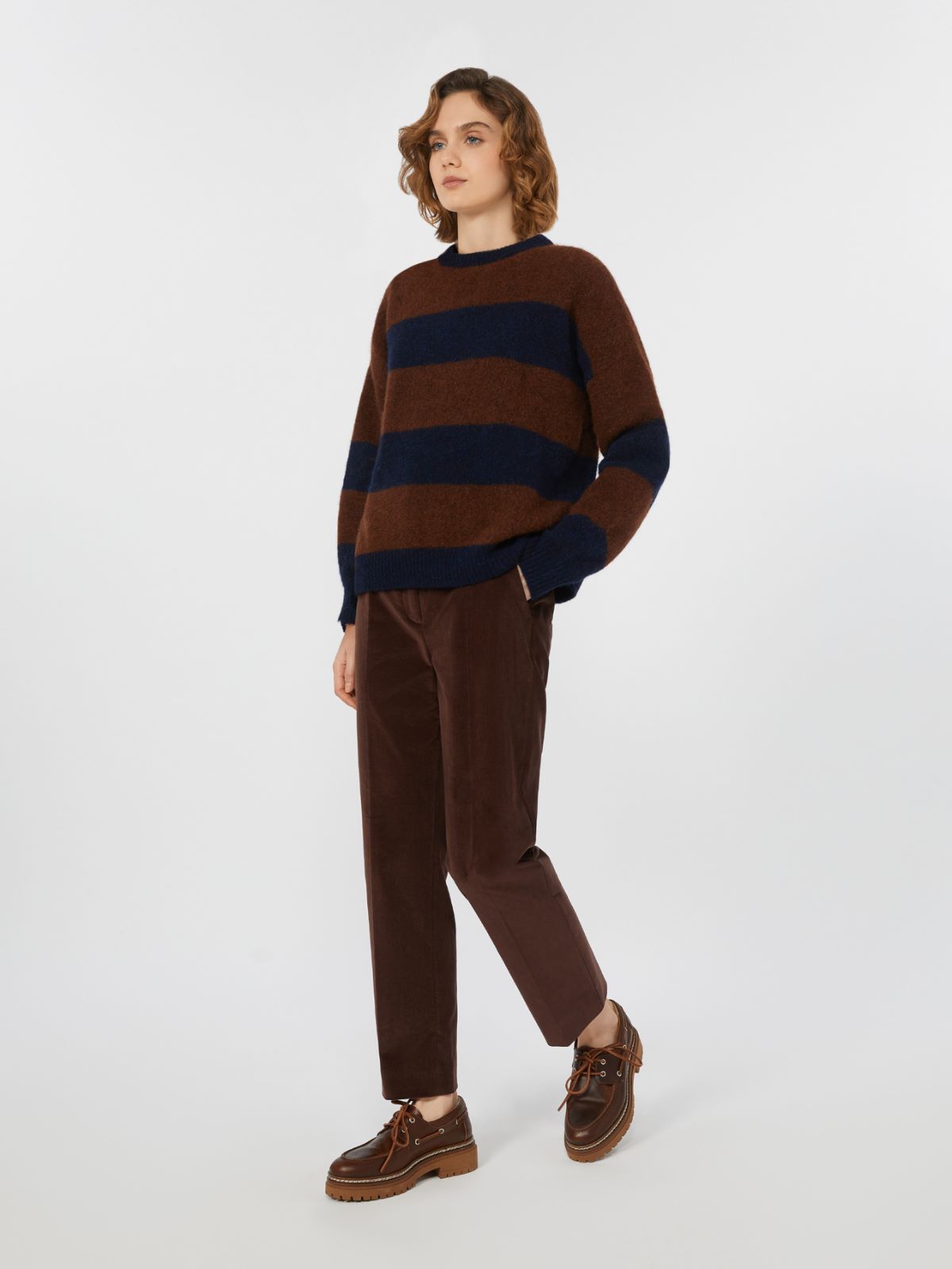 Alpaca and wool jumper - Wine-coloured
