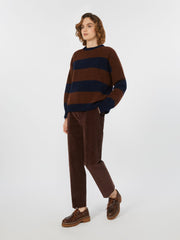 Alpaca and wool jumper - Wine-coloured