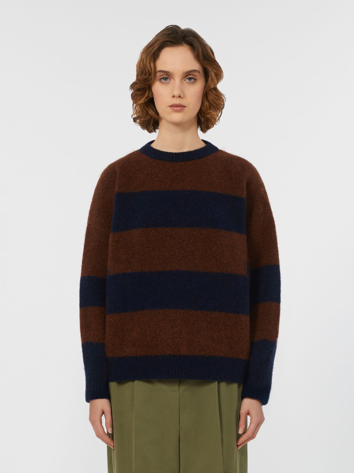 Alpaca and wool jumper - Wine-coloured