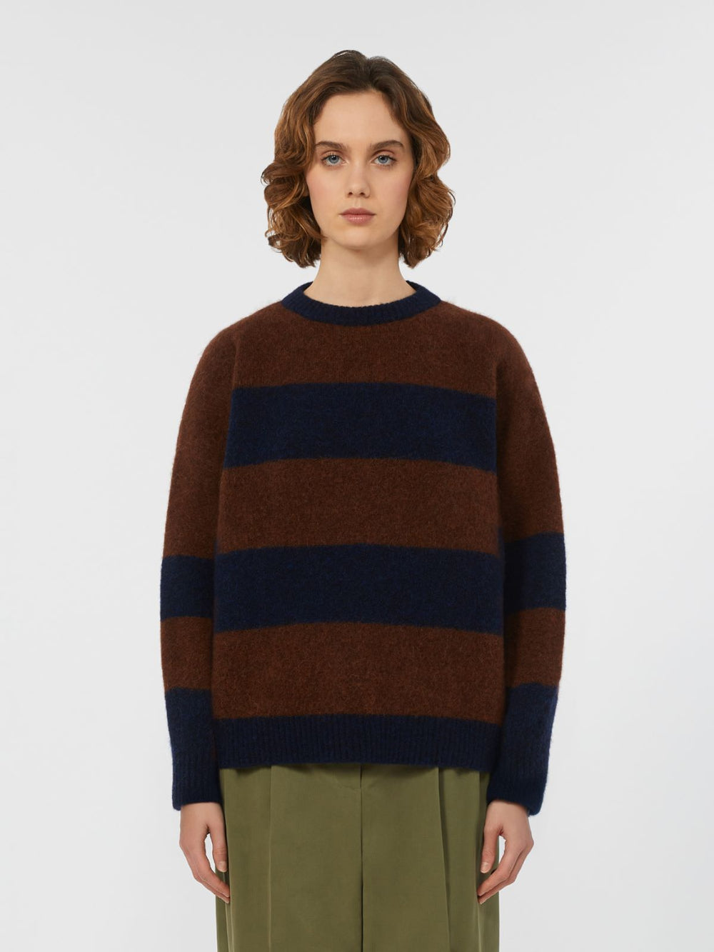 Alpaca and wool jumper - Wine-coloured
