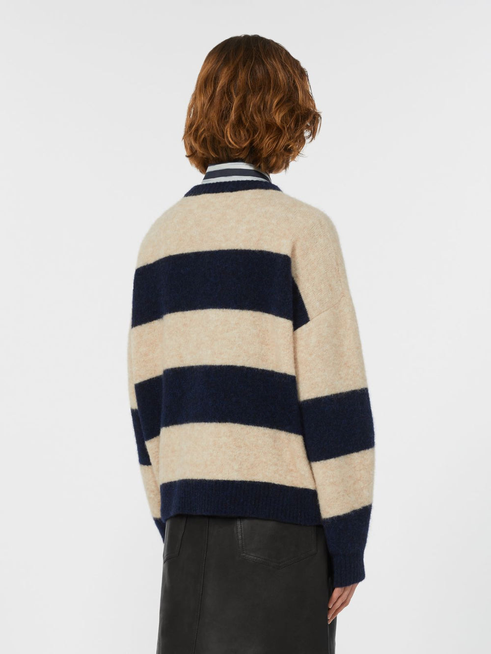 Alpaca and wool jumper - Navy