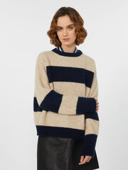 Alpaca and wool jumper - Navy