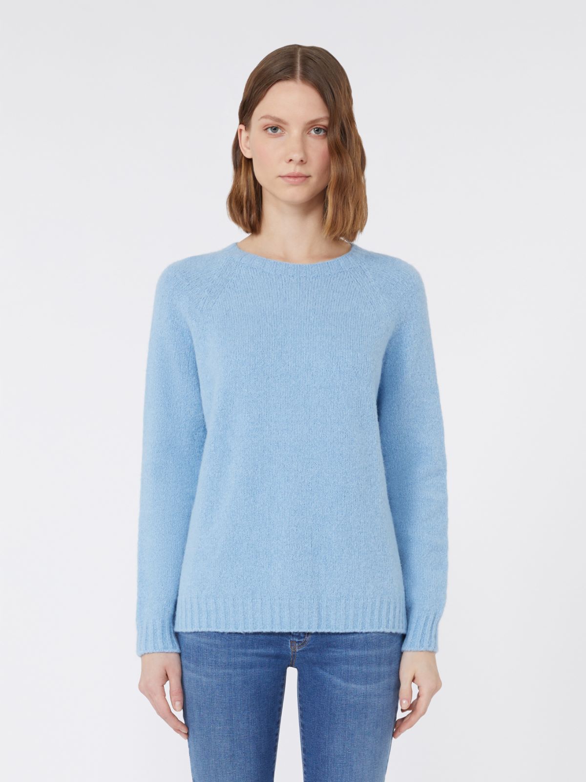 Alpaca and cotton sweater - Light blue
