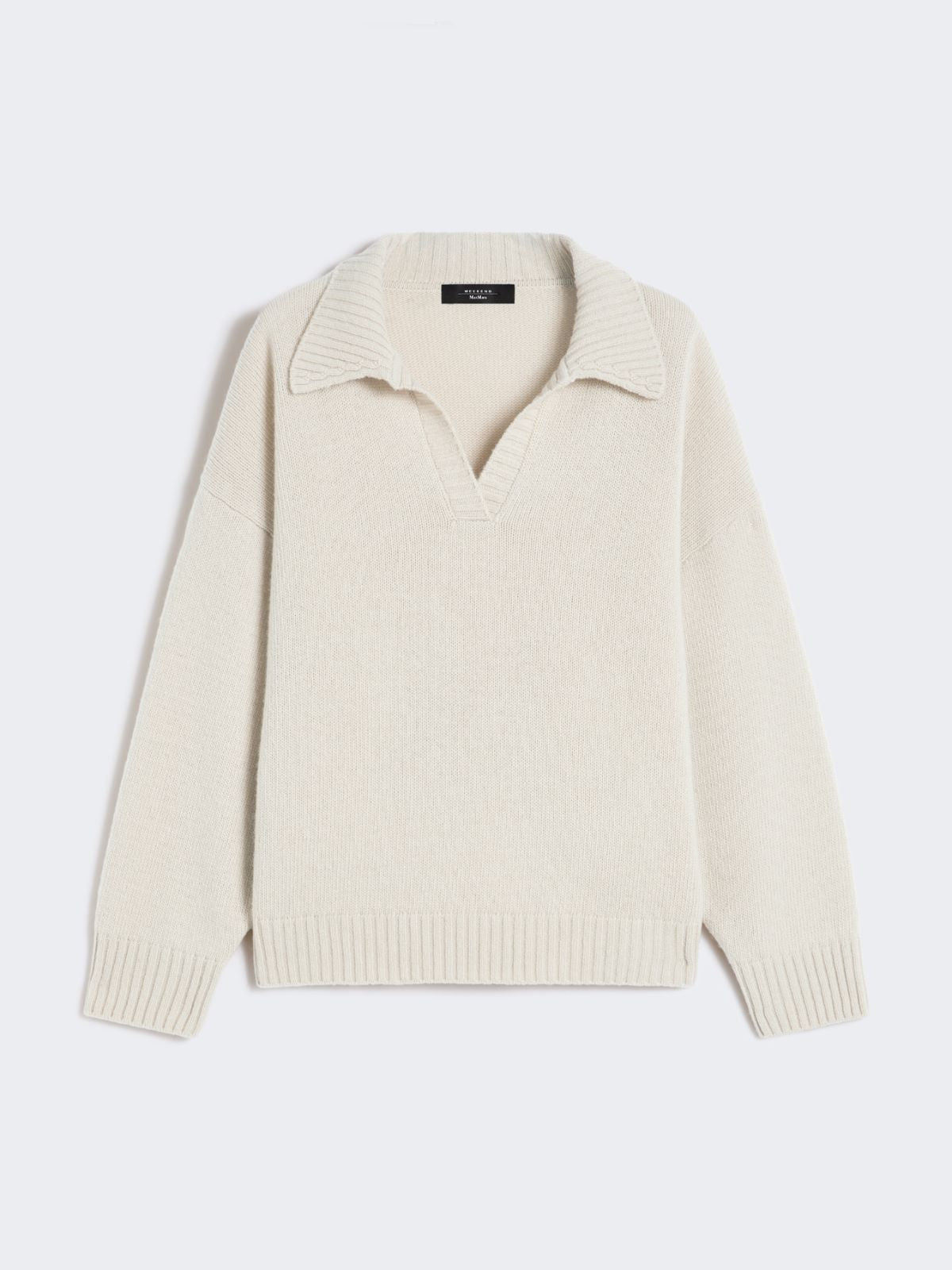 Wool knit polo shirt - Beige