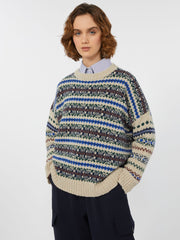Wool tweed jumper - Ecru
