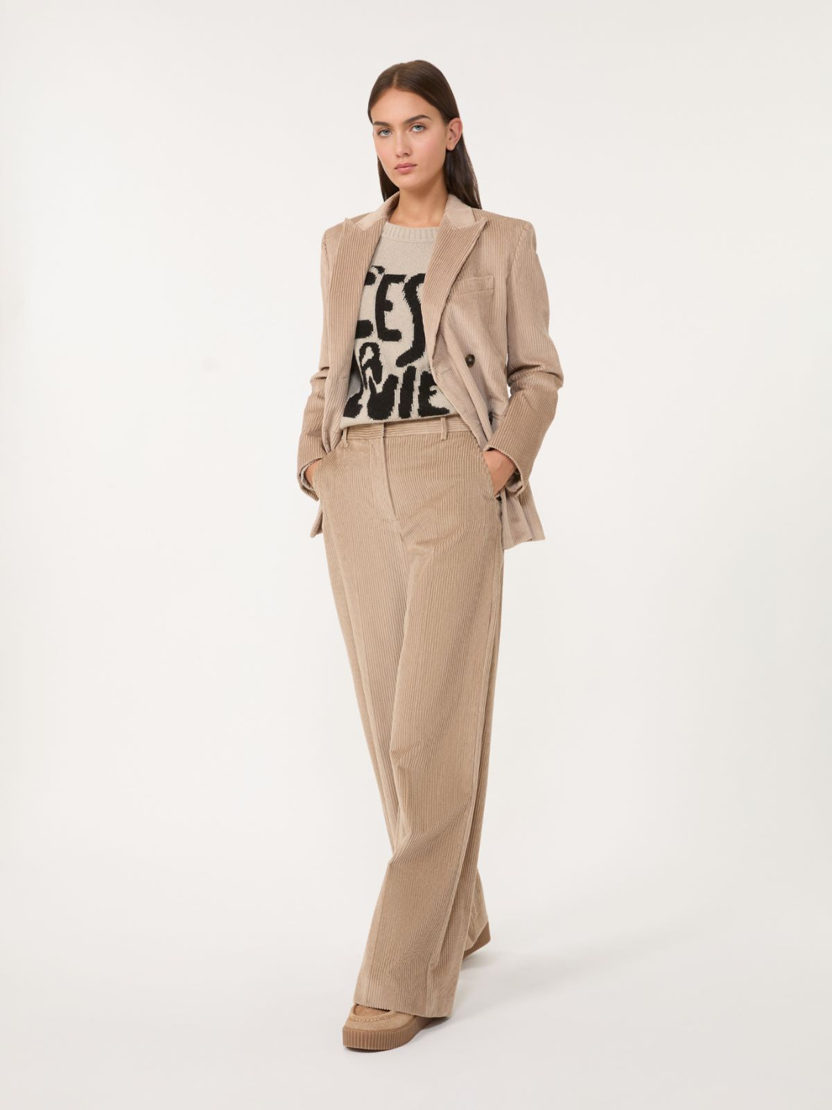 Alpaca and wool jumper - Sand