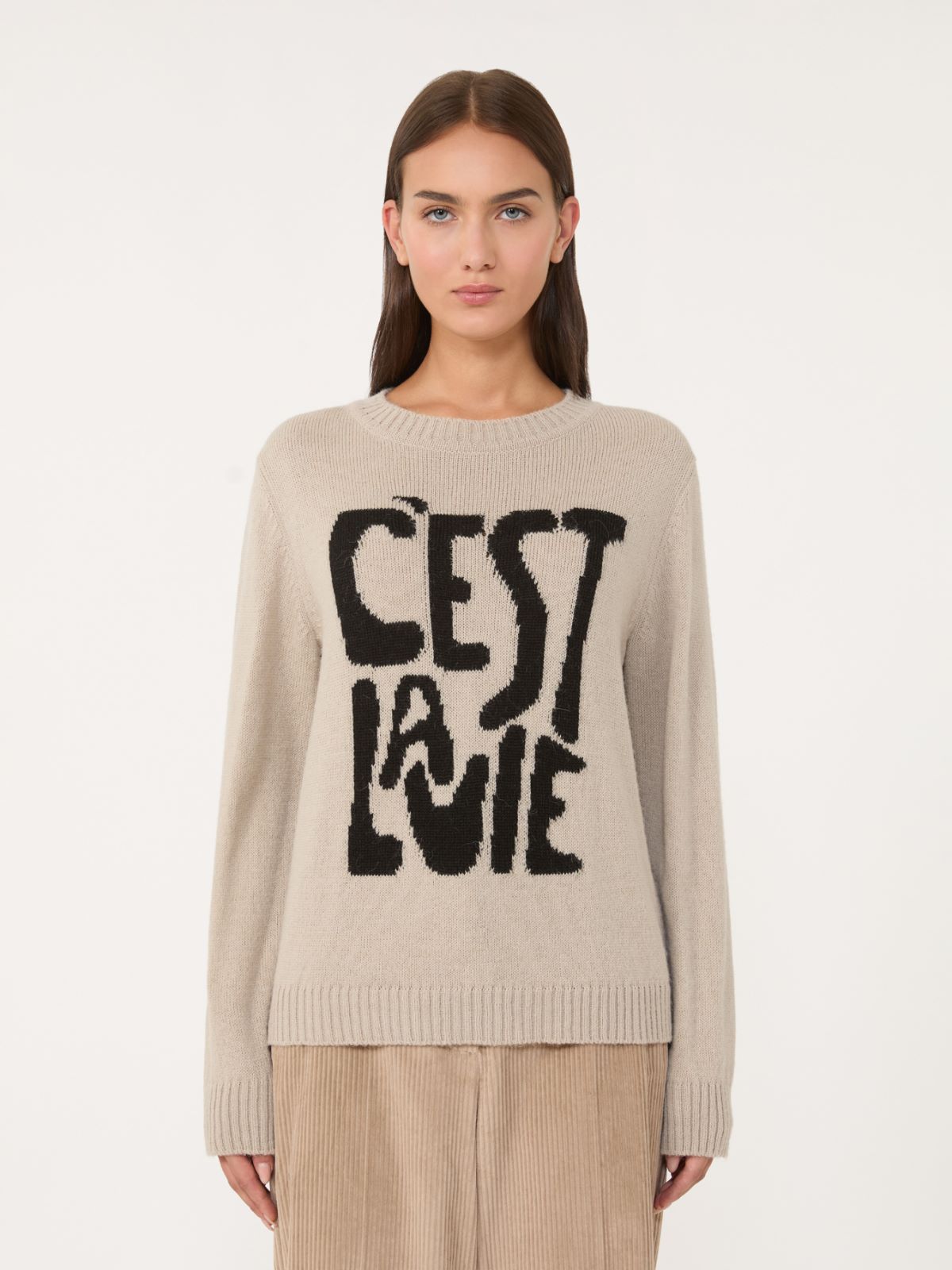 Alpaca and wool jumper - Sand