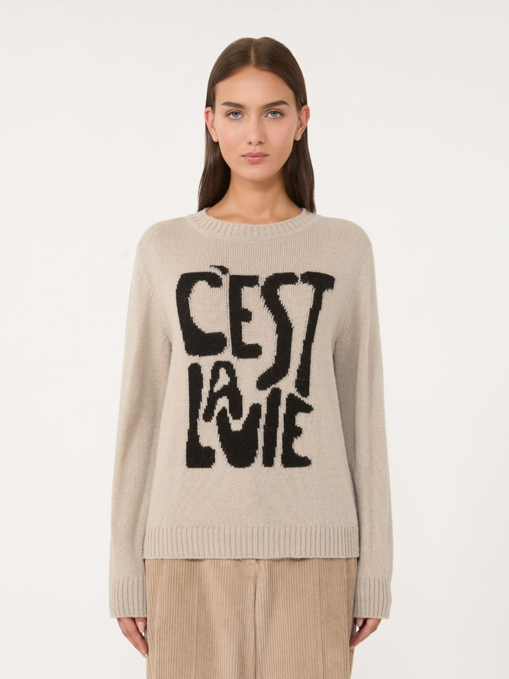 Alpaca and wool jumper - Sand