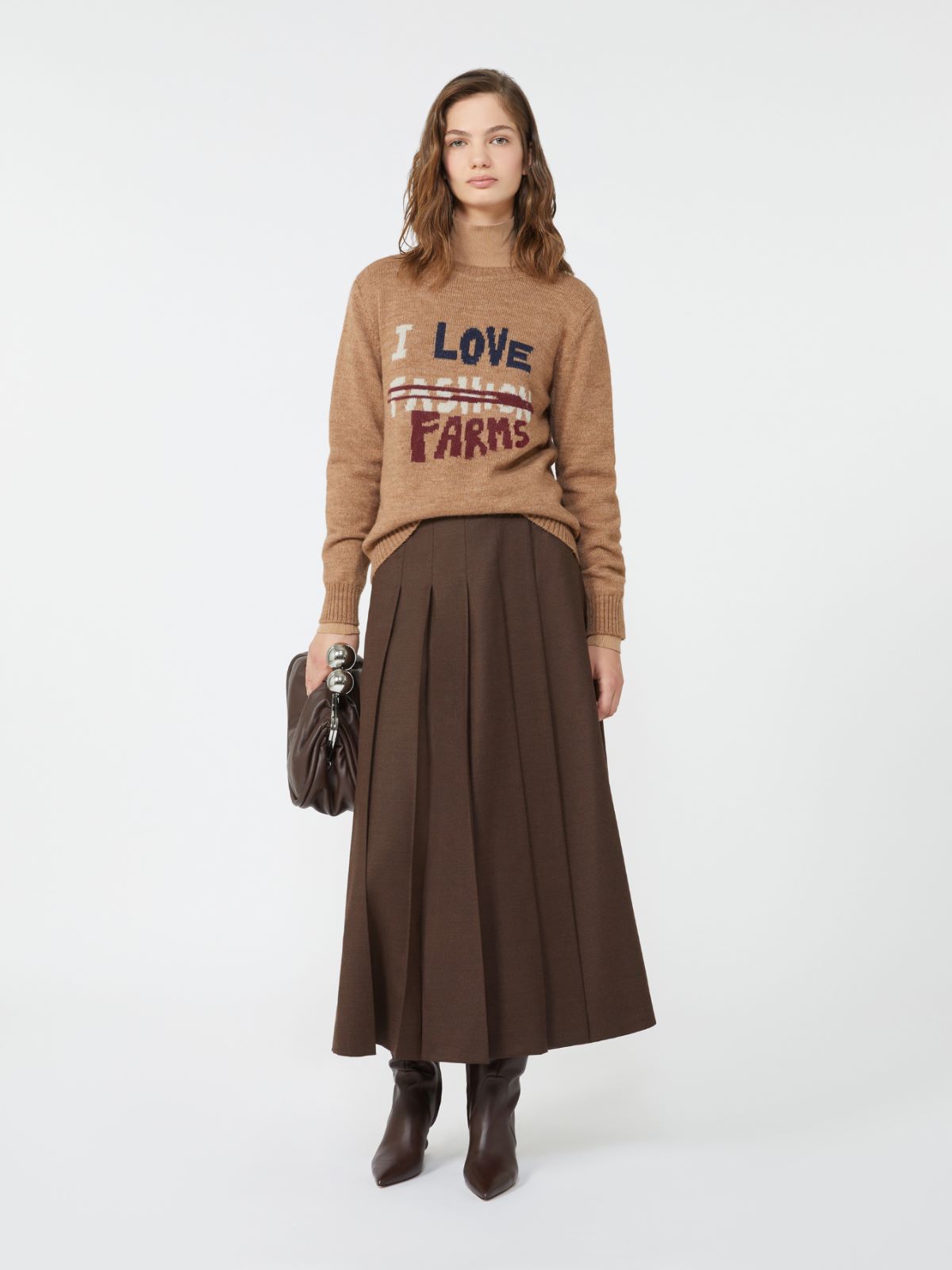 Alpaca and wool jumper - Camel