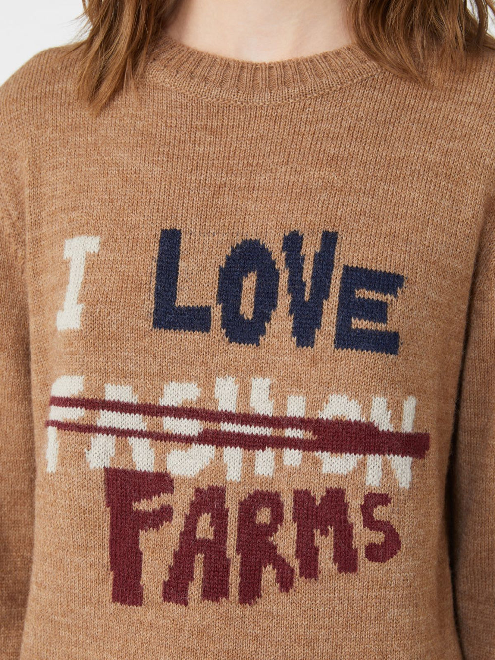 Alpaca and wool jumper - Camel