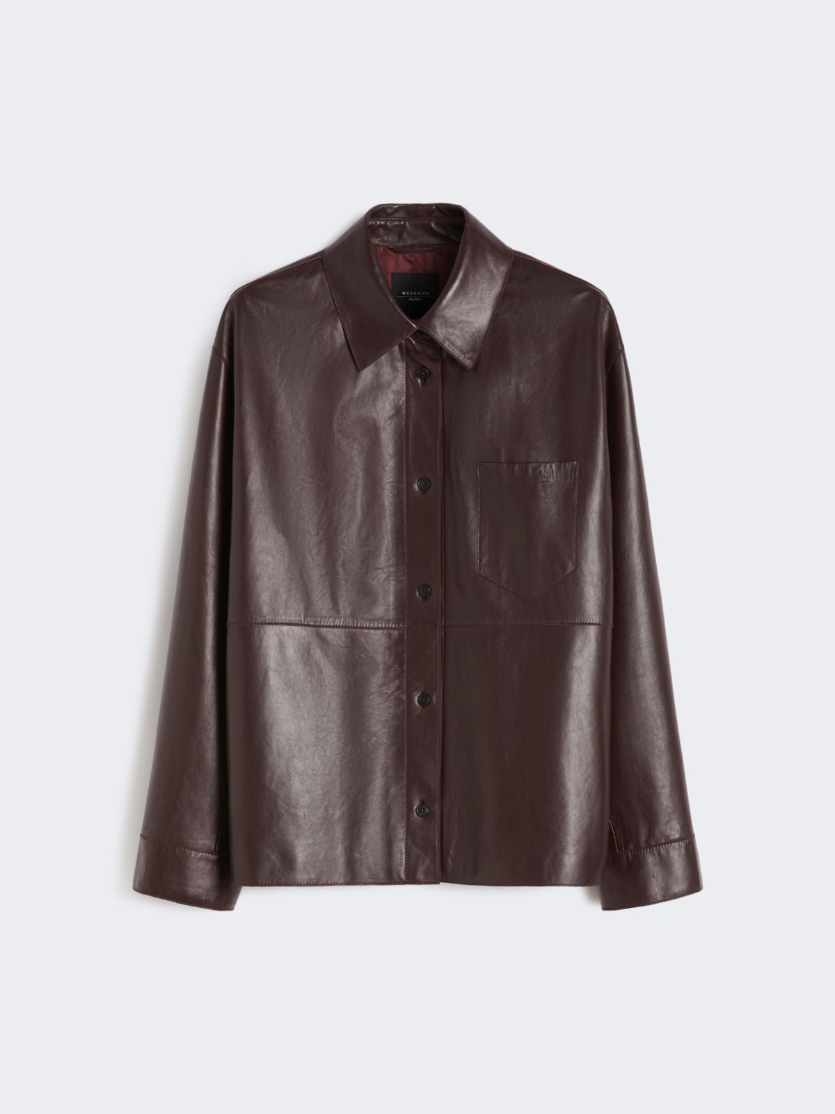 Nappa leather shirt jacket - Bordeaux