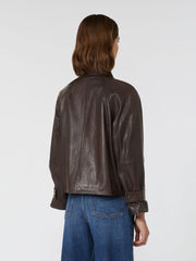 Nappa leather shacket - Dark brown