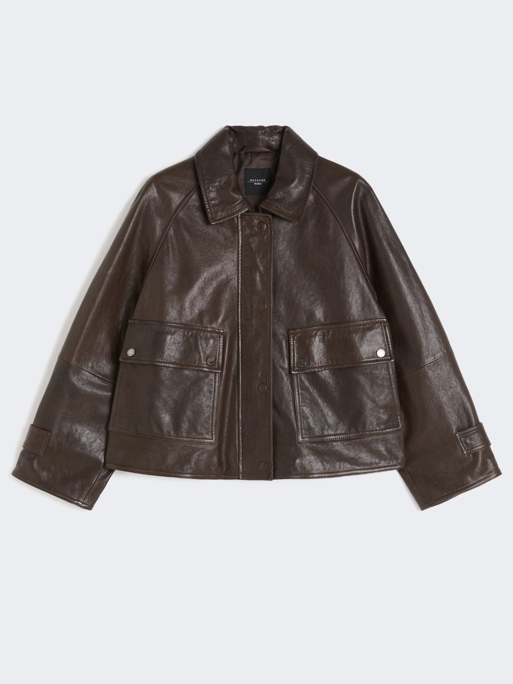 Nappa leather shacket - Dark brown