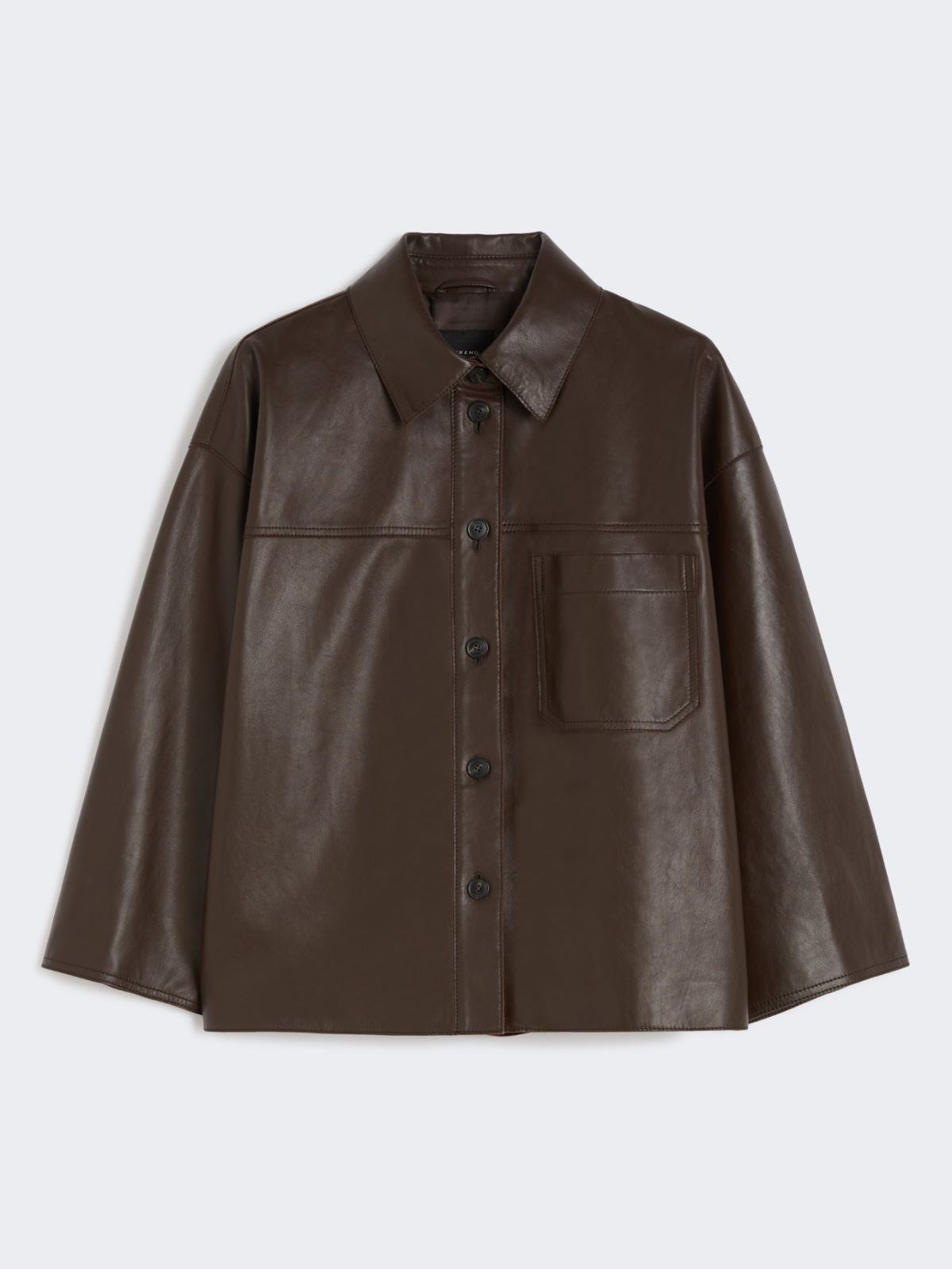 Boxy-fit Nappa leather jacket - Chocolate