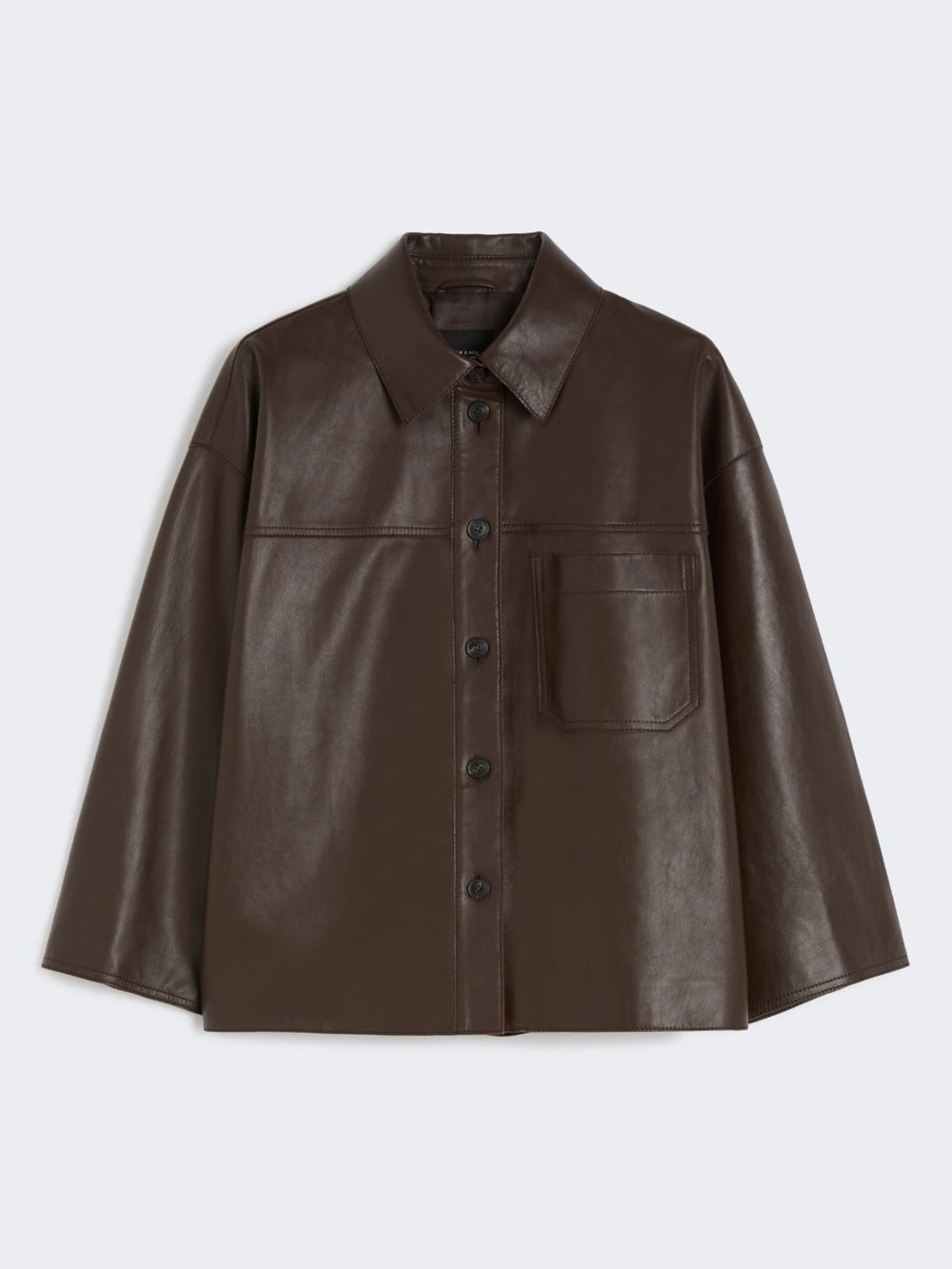 Boxy-fit Nappa leather jacket - Chocolate