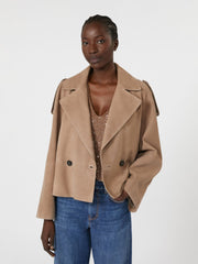 Short suede trench coat - Marron glace'