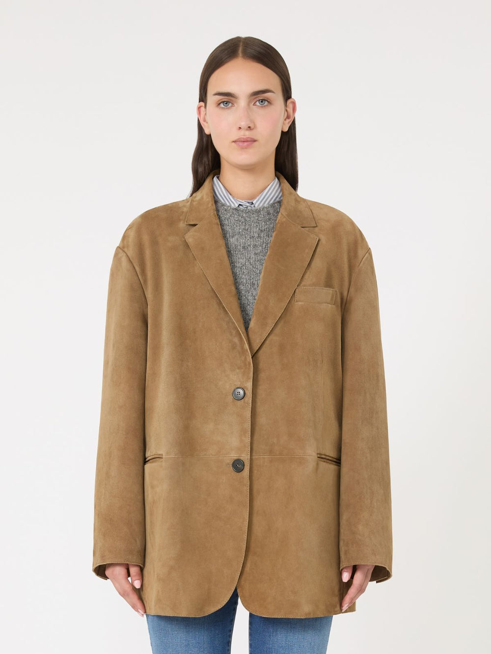 Oversized suede blazer - Desert