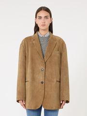 Oversized suede blazer - Desert
