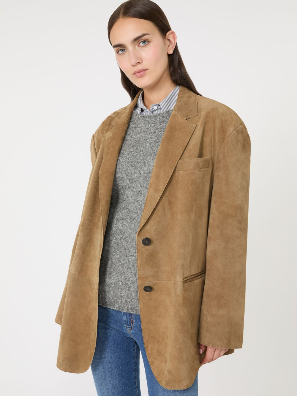 Oversized suede blazer - Desert